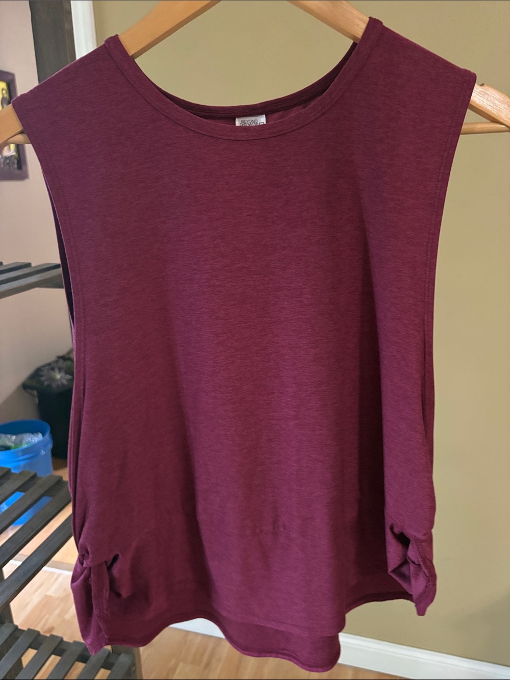 Beyond Yoga Burgundy Sleeveless Tank with Side Knot